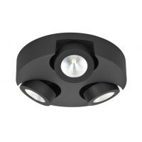 Spot Montreal Zwart LED (3x5W) rond
