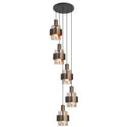 Hanglamp Marrone 5-lichts Rond Brons/Bruin