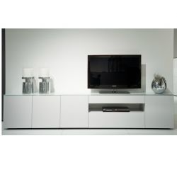 Modern tv dressoir wit glas