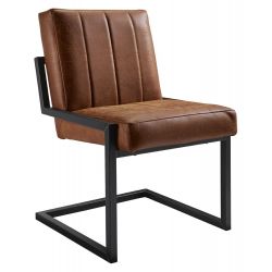 eetstoel contiro met banen cognac