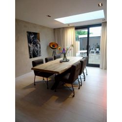 Eettafel Gardo + eetstoelen Joly