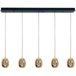 Clear Egg 5 lichts hanglamp met zwarte accenten -110 cm