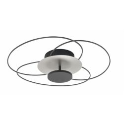 Plafondlamp cirkels zwart rvs