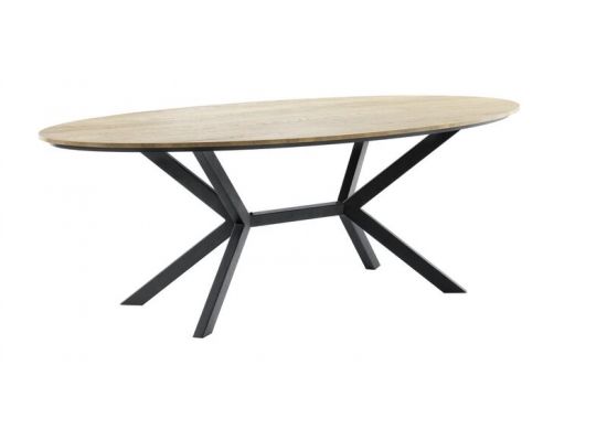 Eettafel Larente ovaal bruin/metaal 220x120cm