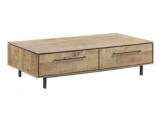 Salontafel Rianta houtstructuur/metaal