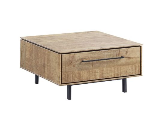 Bijzettafel Rianta houtstructuur/metaal