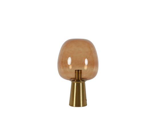Tafellamp Maysony bronze bruin glas rond 22