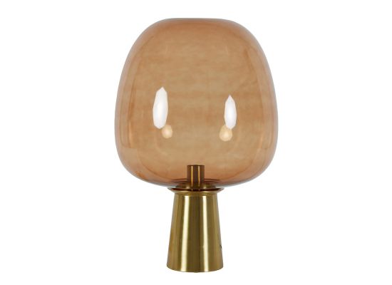 Tafellamp Maysony bronze bruin glas rond 40