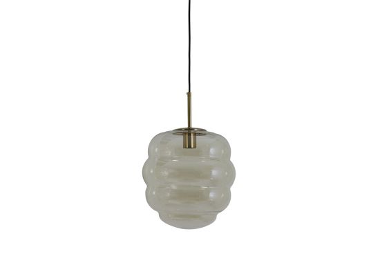 Hanglamp Misty goud cognac glas rond 30