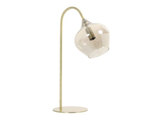 Tafellamp Rakel antiek brons smoked glas