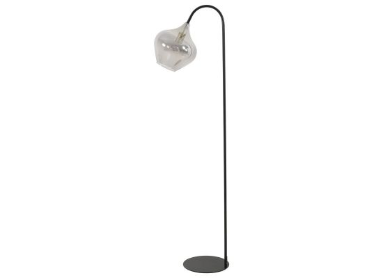 Vloerlamp Rakel mat zwart smoked glas