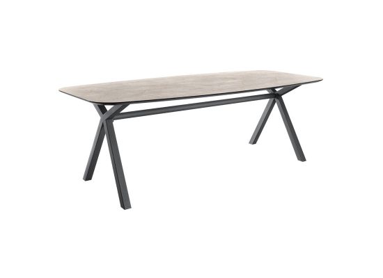 Eettafel Canarias tonvormig HPL brons 220x100cm