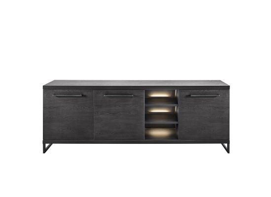 Dressoir Formia houtstructuur zwart