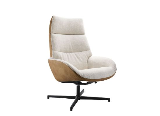 Fauteuil Erola beige bruin microleder