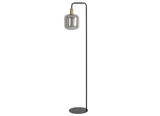 Vloerlamp Lekar antiek brons glas smoke