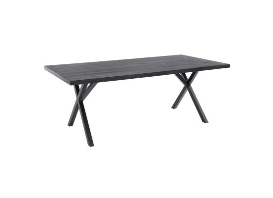 Eettafel Taranto eikenhout zwart 220x100cm