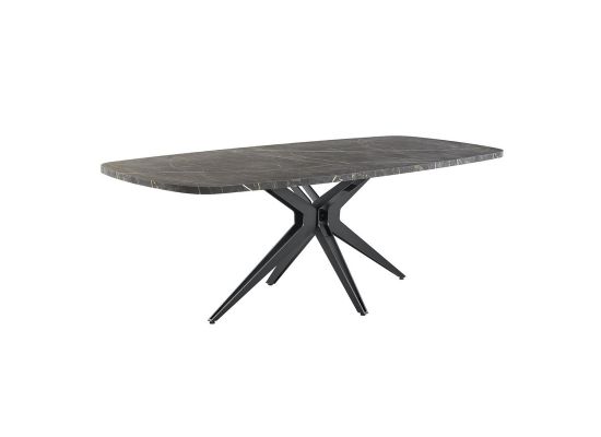 Eettafel Sirione Deens ovaal HPL zebra marmer 225x100cm