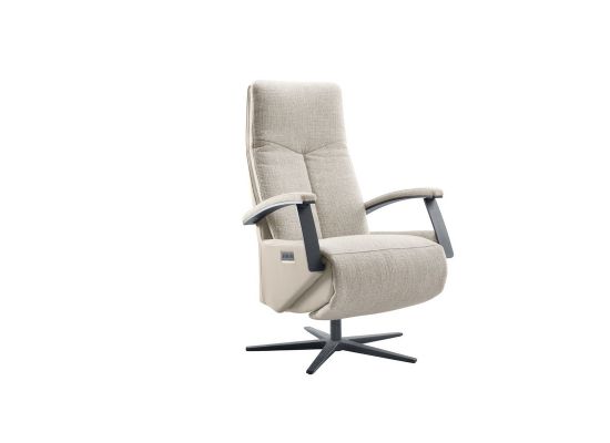 Relaxfauteuil Pantoli S lichtgrijs stof leer
