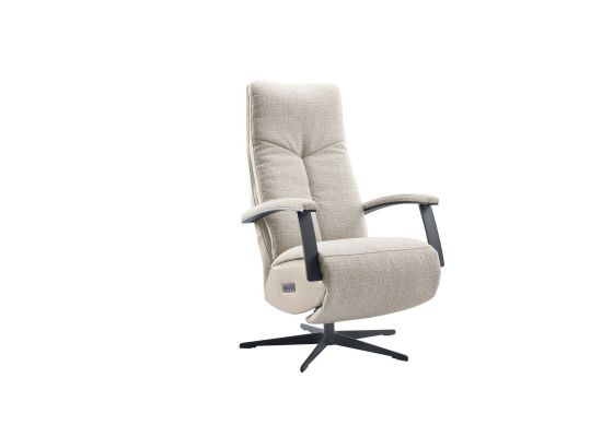 Relaxfauteuil Pantoli M lichtgrijs stof leer