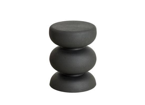 Bijzettafel Kobodo mat zwart rond 35cm