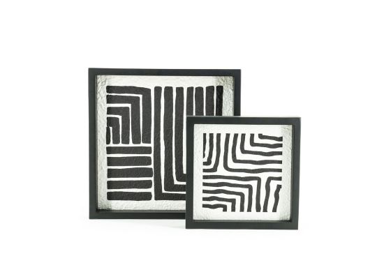 Wanddecoratie Triq zwart wit set van 2