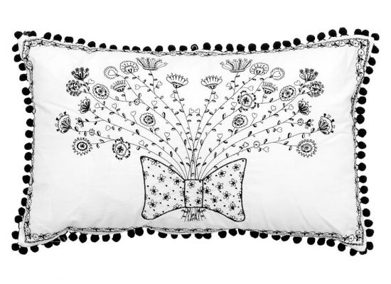 Flower Bow cushion MISS Black 030*050