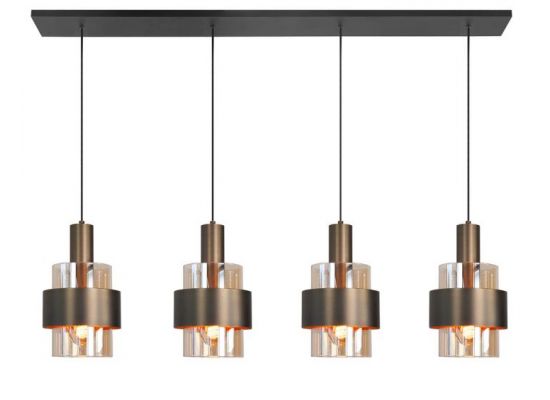 Hanglamp Marrone 4-lichts Recht Brons/Bruin
