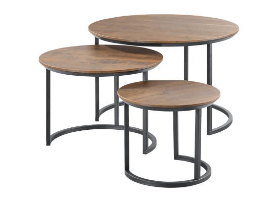 Bijzettafelset Hatonia rond dark mango