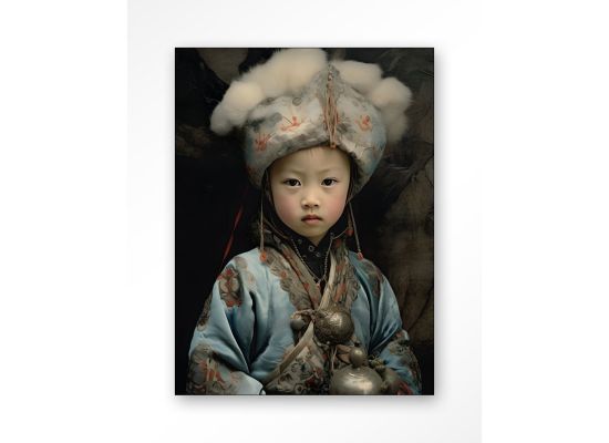 Wanddecoratie Traditional child 2 blauw