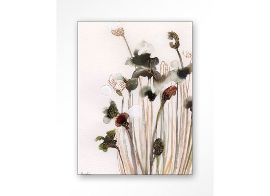 Wanddecoratie Pastel flowers 2 ecru