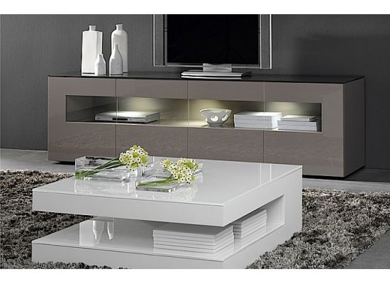 Salontafel hoogglans wit