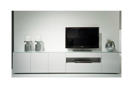 Modern tv dressoir wit glas