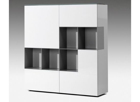 Moderne vakkenkast wit
