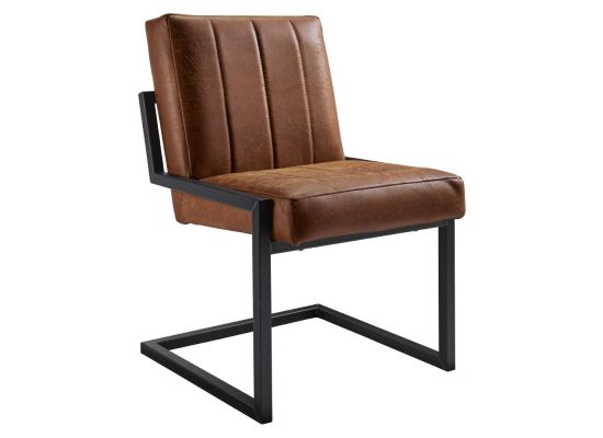 eetstoel contiro met banen cognac
