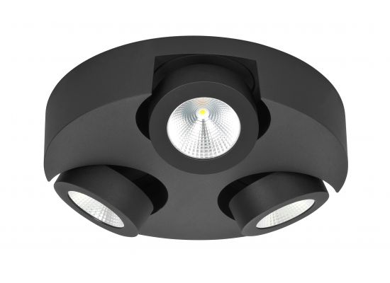 Spot Montreal Zwart LED (3x5W) rond