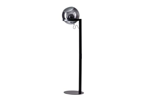 Borro vloerlamp m.zw./glas smoke