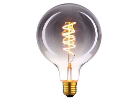 E27 LED filamentlamp - globe 95 - 4W dimbaar - smoke