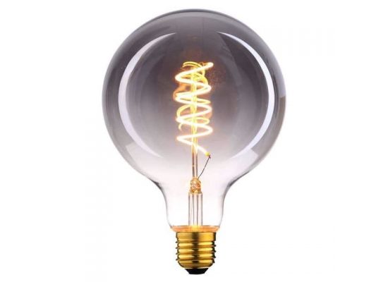 E27 LED filamentlamp - globe 95 - 6W - 3-staps dimbaar zonder dimmer - smoke