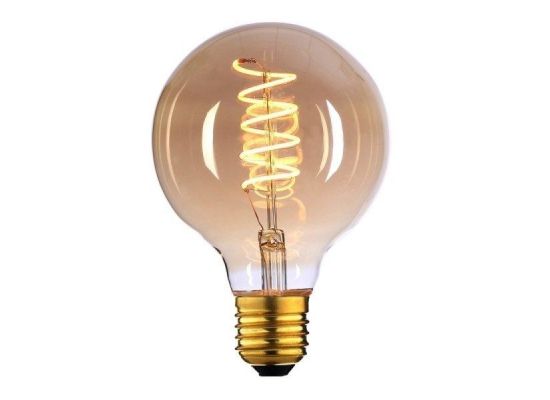 E27 LED filamentlamp - globe 80 - 6W - 3-staps dimbaar zonder dimmer - amber