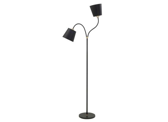 Vloerlamp Texas 2 lichts H 140 cm zwart goud