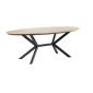Eettafel Larente ovaal bruin/metaal 220x120cm