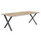 Eettafel Rianta houtstructuur/metaal 220x100cm